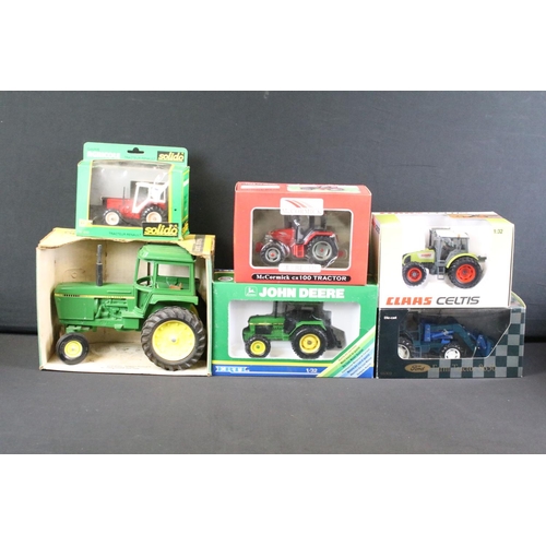 153 - Collection of 11 boxed farming tractor diecast models to include Matchbox Super Kings K-25 Digger an... 