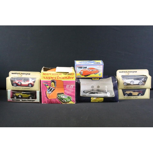 157 - Eight boxed diecast models to include 7 x Matchbox Models of Yesteryear and a Maisto 1/24 Jaguar XJ2... 