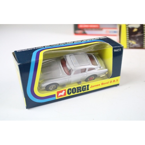 158A - Six boxed Corgi James Bond diecast models to include 96655 James Bond Aston Martin, 51655 James Bond... 