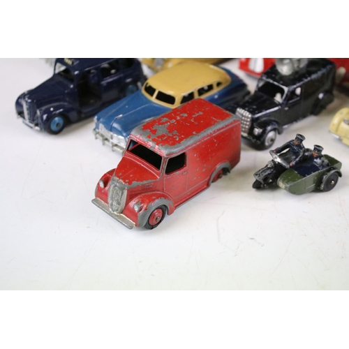 160 - 11 Mid 20th C play worn Dinky diecast models to include Royal Mail Van, 40H Austin Taxi, 172 Studeba... 