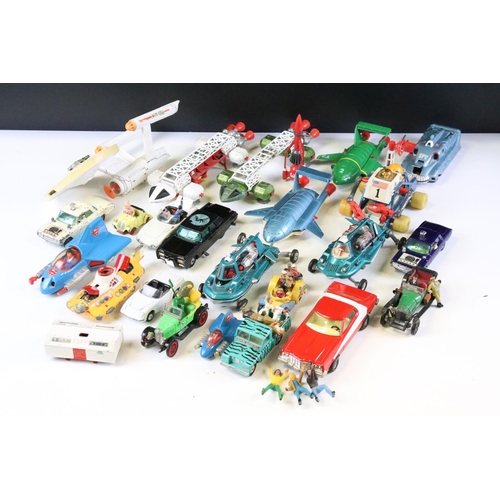 161 - Collection of 26 mid 20th C onwards TV related play worn diecast models to include Dinky, Corgi, Mat... 