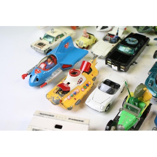 161 - Collection of 26 mid 20th C onwards TV related play worn diecast models to include Dinky, Corgi, Mat... 