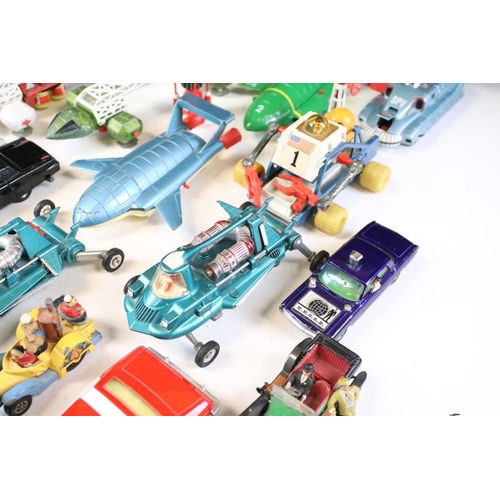 161 - Collection of 26 mid 20th C onwards TV related play worn diecast models to include Dinky, Corgi, Mat... 