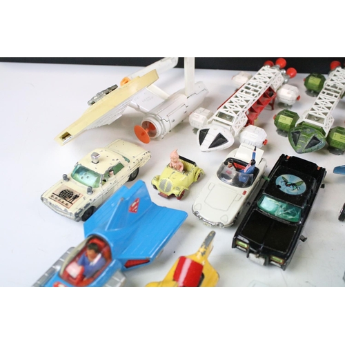 161 - Collection of 26 mid 20th C onwards TV related play worn diecast models to include Dinky, Corgi, Mat... 