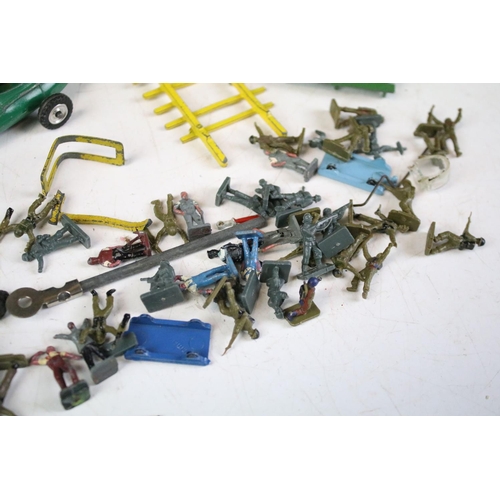 163 - Collection of mid 20th C play worn diecast models to include Corgi, Dinky and Matchbox examples feat... 