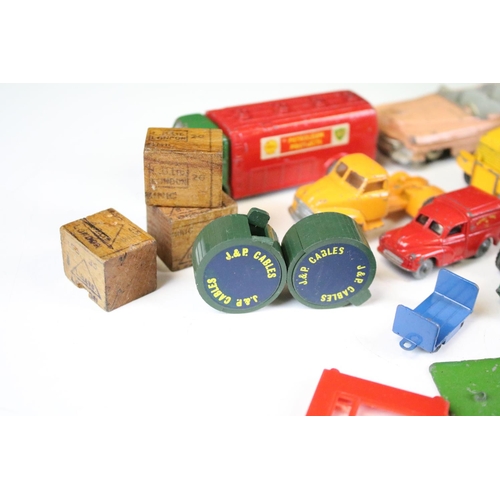 163 - Collection of mid 20th C play worn diecast models to include Corgi, Dinky and Matchbox examples feat... 