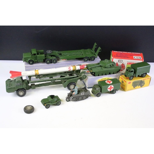 165 - Three boxed Dinky military diecast models to include 660 Tank Transporter, 651 Centurion Tank and 62... 