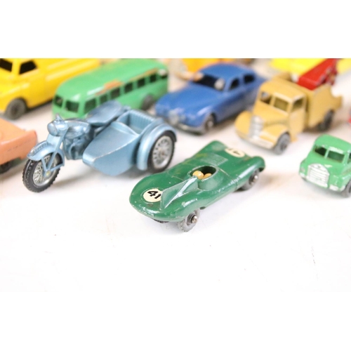 170 - 16 Mid 20th C play worn Matchbox 75 Series diecast models to include D Type Jaguar, Walls Bedford Ar... 