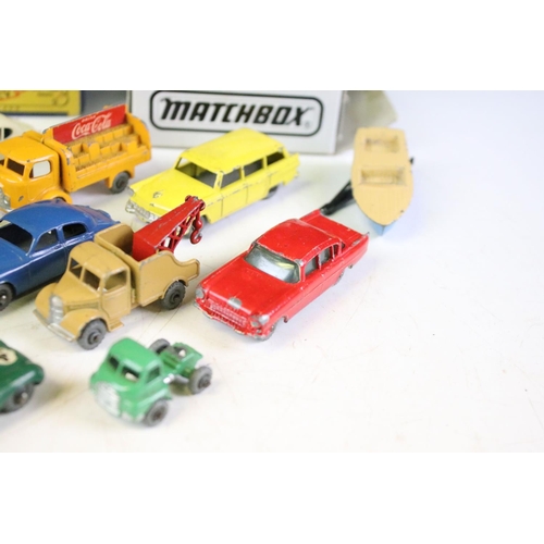 170 - 16 Mid 20th C play worn Matchbox 75 Series diecast models to include D Type Jaguar, Walls Bedford Ar... 