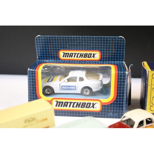 170 - 16 Mid 20th C play worn Matchbox 75 Series diecast models to include D Type Jaguar, Walls Bedford Ar... 