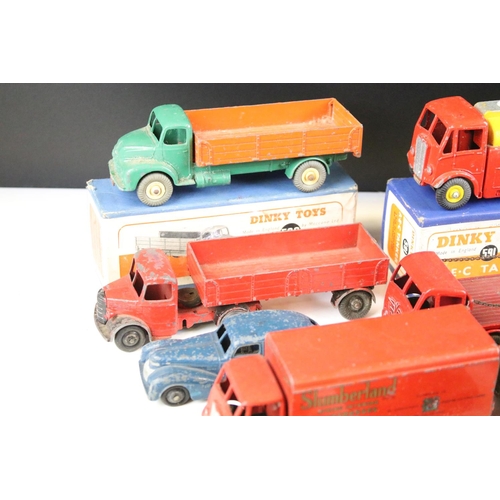 172A - 22 Mid 20th C play worn Dinky diecast models to include Foden, Slumberland Guy, Daimler etc, some re... 