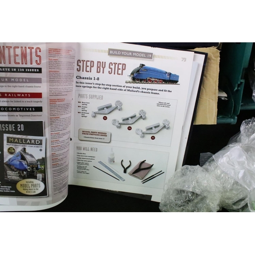 96 - Collection of Hachette Partworks Build The Mallard A4 Locomotive kit parts and tools, contents unche... 