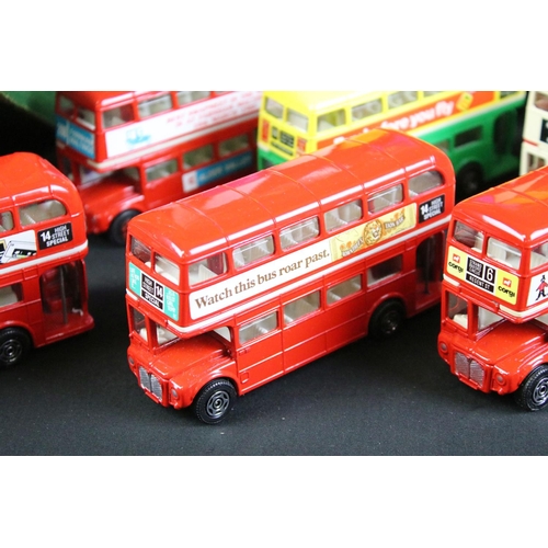 148A - 65 Corgi diecast model buses, featuring London Transport Routemaster examples, diecast vg. (2 trays)