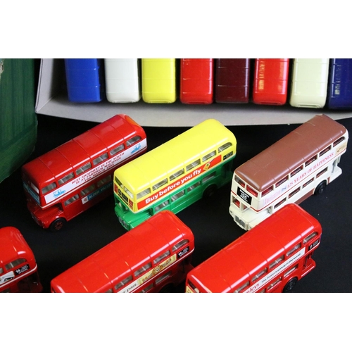 148A - 65 Corgi diecast model buses, featuring London Transport Routemaster examples, diecast vg. (2 trays)