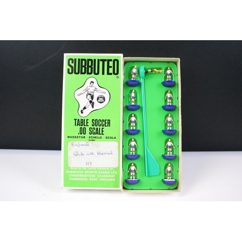 251 - Subbuteo - Six HW / Zombie teams to include  Luton Town, England, Liverpool, Northern Ireland, Peru ... 