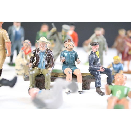 253 - Collection of early to mid 20th C Britains metal figures & plastic to include many Farming examples