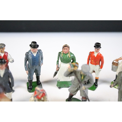 253 - Collection of early to mid 20th C Britains metal figures & plastic to include many Farming examples