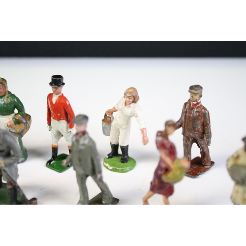 253 - Collection of early to mid 20th C Britains metal figures & plastic to include many Farming examples