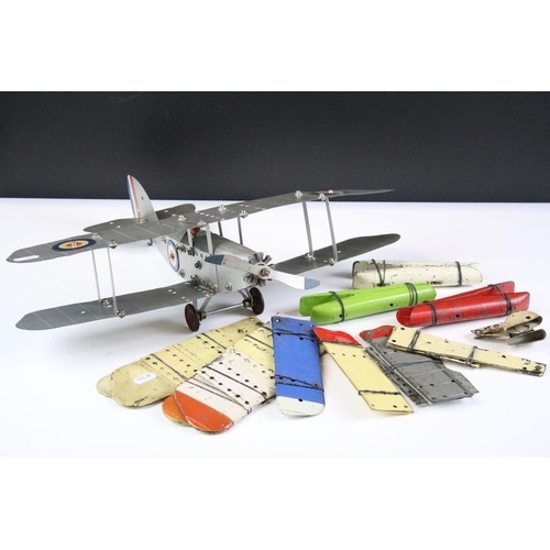 255 - Meccano Constructor plane (built) plus a quantity of additional accessory parts