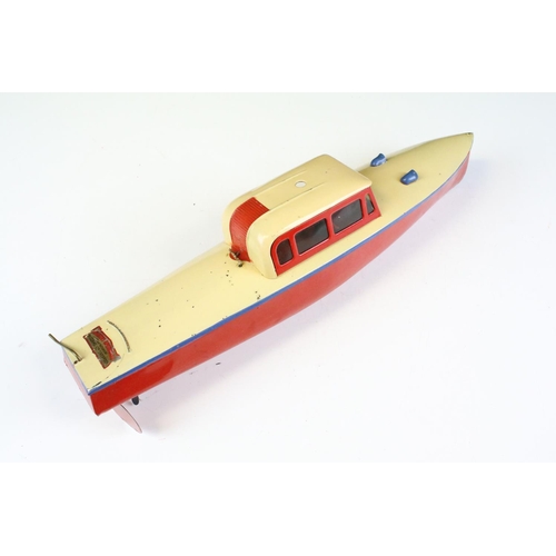 258 - Two boxed Hornby Speed Boat clockwork models to include Venture and Viking, both with keys, showing ... 