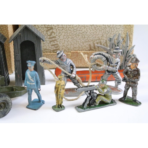 264 - Large collection of metal figures, vehicles and accessories to include Wild West and various militar... 