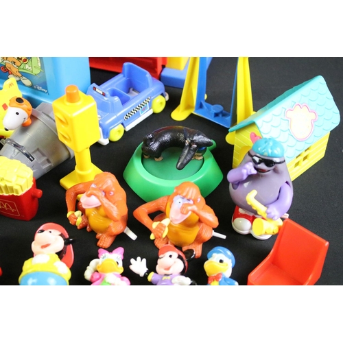 301 - Group of Mattel Disney Mickey Town figures and accessories plus a boxed Grandstand Thunderbirds Walk... 