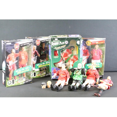 303A - Collection of four boxed Kick-O-Mania football figures to include 3 x Arsenal players featuring Fred... 