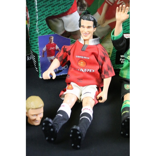 303A - Collection of four boxed Kick-O-Mania football figures to include 3 x Arsenal players featuring Fred... 