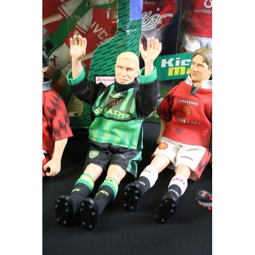 303A - Collection of four boxed Kick-O-Mania football figures to include 3 x Arsenal players featuring Fred... 