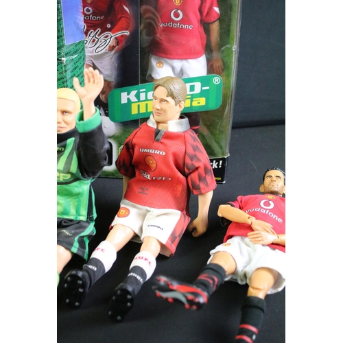 303A - Collection of four boxed Kick-O-Mania football figures to include 3 x Arsenal players featuring Fred... 