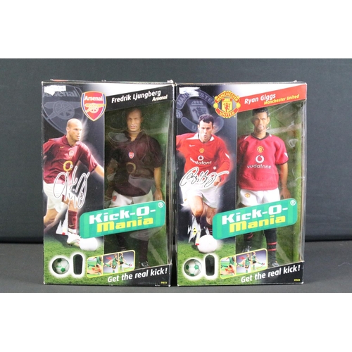 303A - Collection of four boxed Kick-O-Mania football figures to include 3 x Arsenal players featuring Fred... 