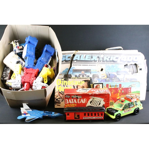 317 - Mixed toys & games to include Airfix Battery Operated Data Car, Kenner Six Million Dollar Man Genera... 