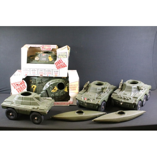 320 - Two boxed Strike Force military vehicles to include Patrol Vehicle & Battle Tank, together with 3 x ... 