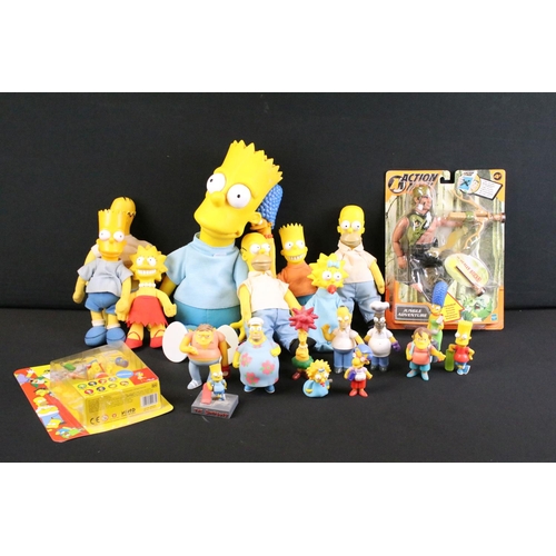 325 - The Simpsons - Nine original plastic headed soft toys, 11 x Burger King figures and a carded Playmat... 