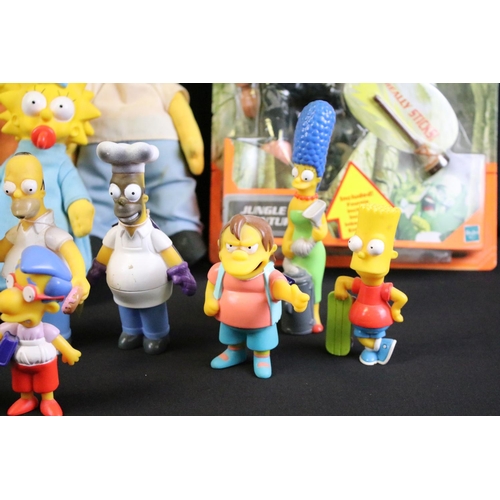 325 - The Simpsons - Nine original plastic headed soft toys, 11 x Burger King figures and a carded Playmat... 