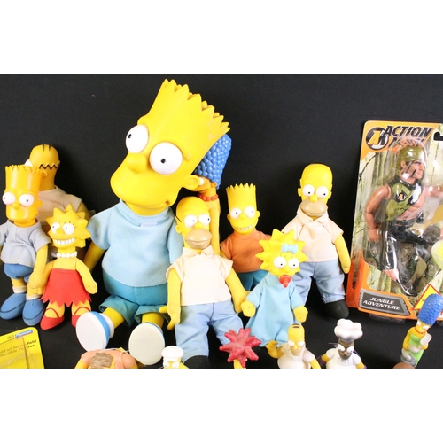 325 - The Simpsons - Nine original plastic headed soft toys, 11 x Burger King figures and a carded Playmat... 