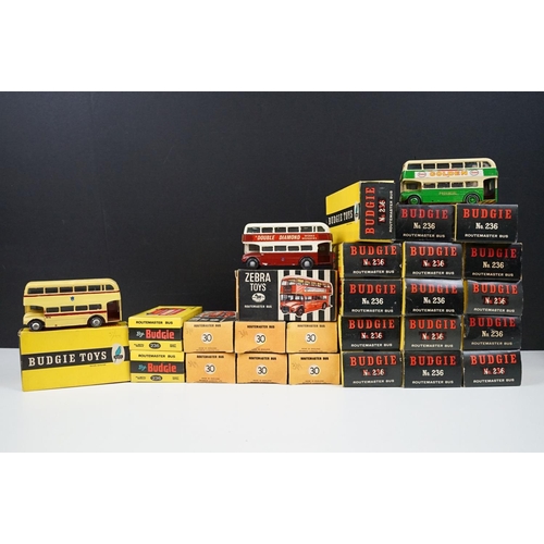 179 - 18 Boxed Budgie No 236 Routemaster Bus diecast models plus 7 x boxed Zebra Toys 30 Routemaster Bus d... 