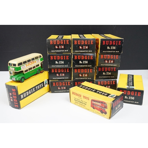 179 - 18 Boxed Budgie No 236 Routemaster Bus diecast models plus 7 x boxed Zebra Toys 30 Routemaster Bus d... 