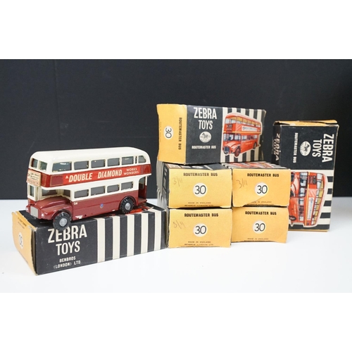 179 - 18 Boxed Budgie No 236 Routemaster Bus diecast models plus 7 x boxed Zebra Toys 30 Routemaster Bus d... 