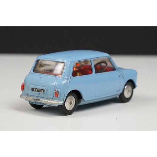 180 - Three boxed Corgi diecast models to include 226 Morris Mini Minor in pale blue with red interior (bo... 