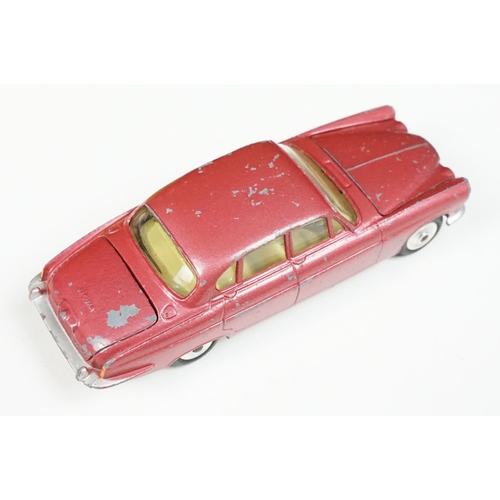 182 - Four boxed Corgi diecast models to include 238 Jaguar Mark X in metallic cerise with lemon interior,... 