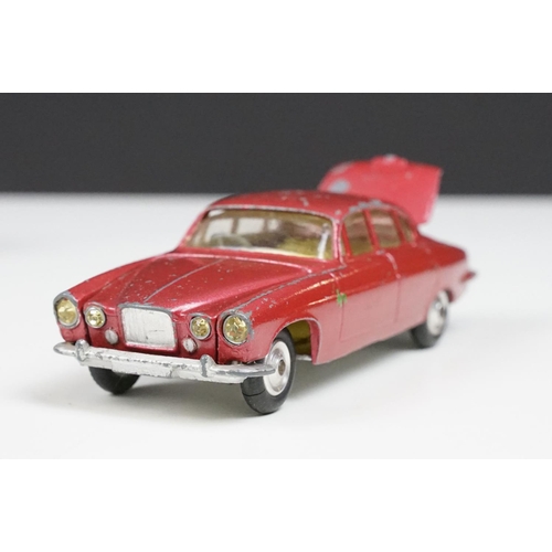 182 - Four boxed Corgi diecast models to include 238 Jaguar Mark X in metallic cerise with lemon interior,... 