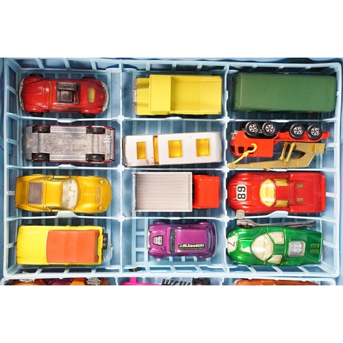 184 - Matchbox Series Collectors Case containing 51 diecast models featuring Matchbox and Corgi Juniors ex... 