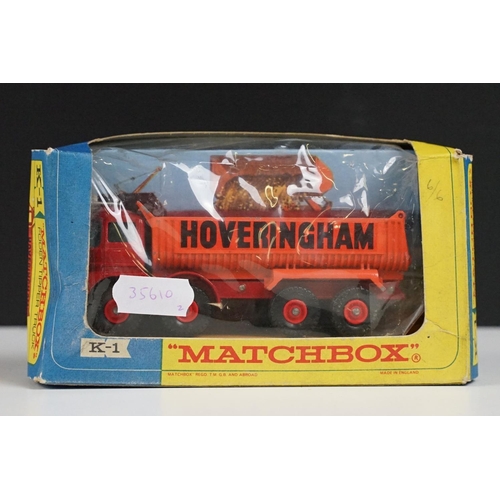 185 - Three boxed Matchbox King Size diecast models to include K1 Foden Tipper Truck with Hoveringham deca... 