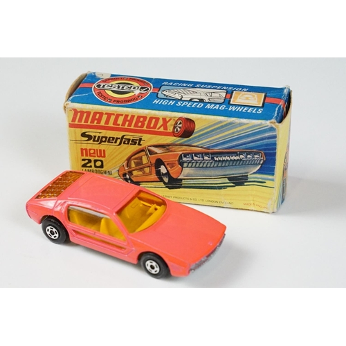 187 - 12 Boxed Matchbox Superfast & Rolamatics diecast models to include 2 x 20 Lamborghini Marzal, 32 Mas... 