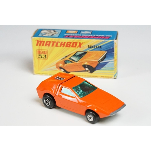 187 - 12 Boxed Matchbox Superfast & Rolamatics diecast models to include 2 x 20 Lamborghini Marzal, 32 Mas... 