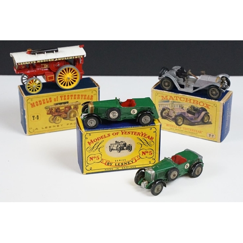 188 - Three boxed Matchbox Lesney Models of Yesteryear diecast models to include Y9 Fowler Big Lion Showma... 