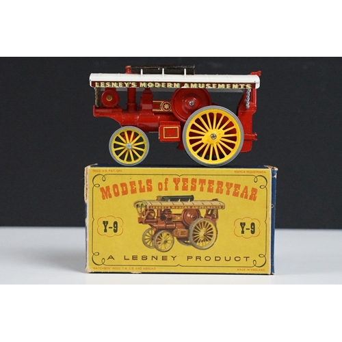 188 - Three boxed Matchbox Lesney Models of Yesteryear diecast models to include Y9 Fowler Big Lion Showma... 