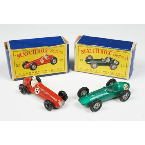 189 - Six boxed Matchbox Series diecast models to include 55 Police Patrol Car, 52 Maserati 4CLT 1948 (pai... 