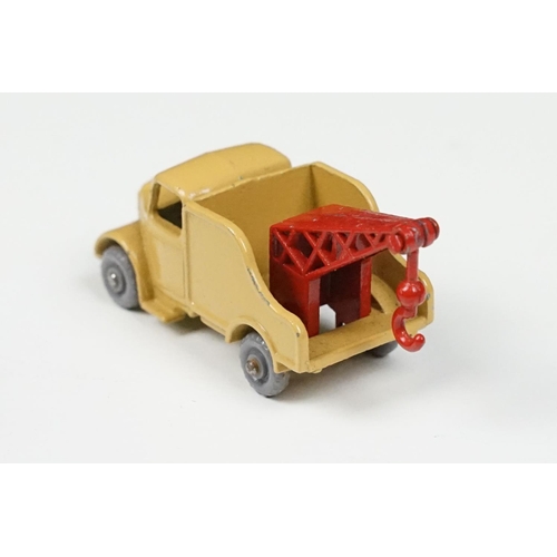 190 - Three boxed Matchbox Series MOKO Lesney diecast models to include 13 Wreck Truck in tan with red jib... 